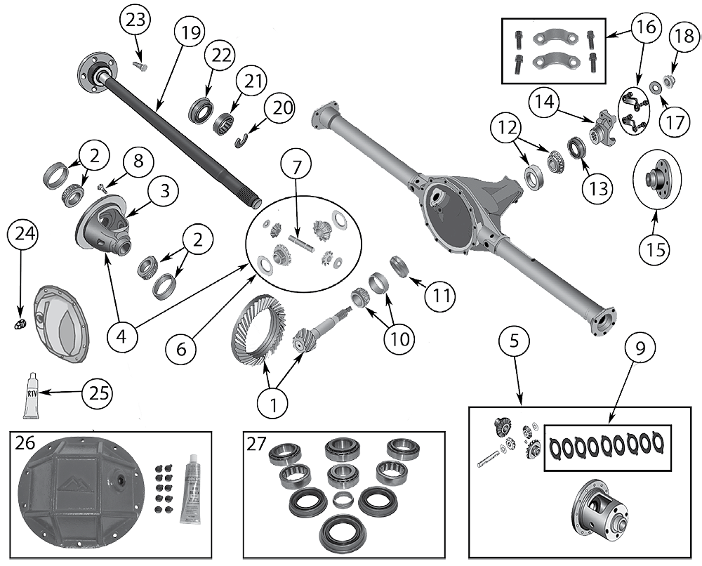 Rear Axle Chrysler 8.25”